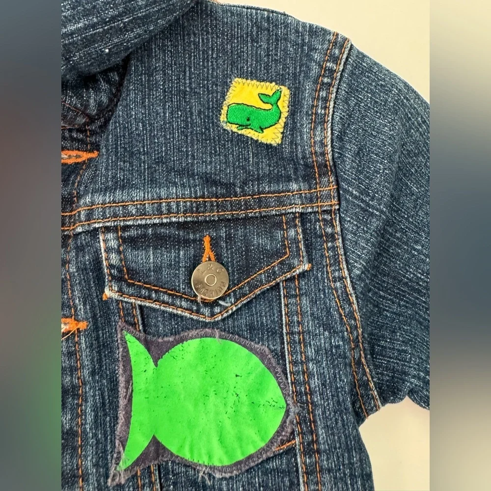 Cheryl Fudge Kids Denim Jacket Embroidered Details Size 6